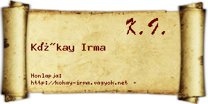 Kókay Irma névjegykártya
